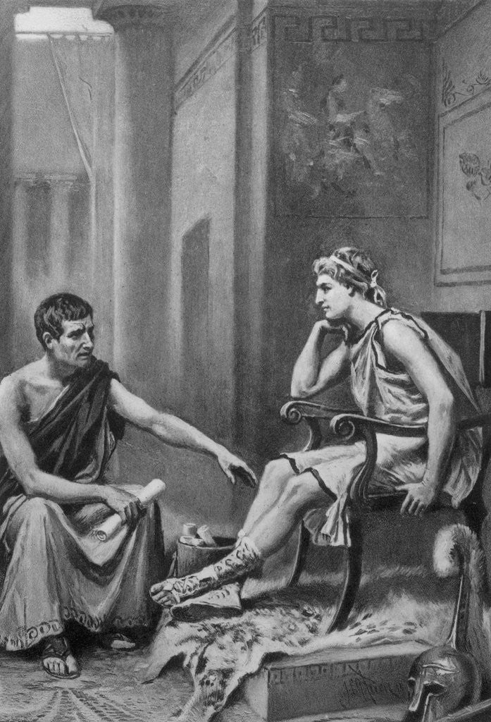 Detail of Illustration of Aristotle Teaching Alexander the Great by Corbis