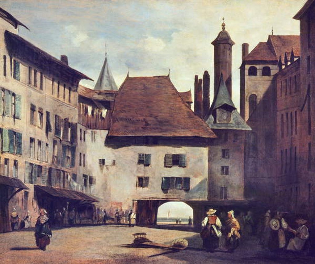 Detail of La Place du Molard, c.1830 by Richard Parkes Bonington