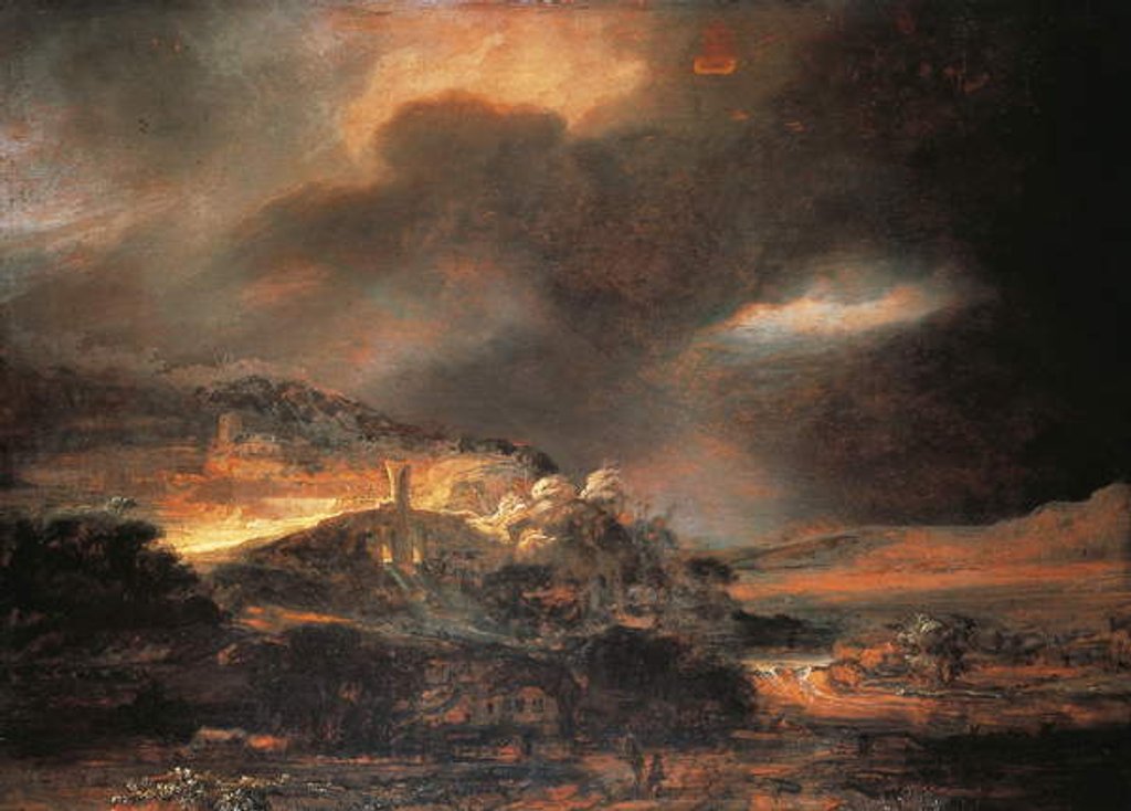 Detail of Stormy Landscape, c.1637/38 by Rembrandt Harmensz. van Rijn