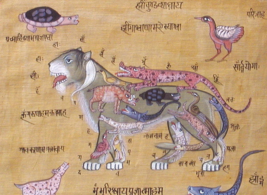 Detail of Tantric diagram by School Indian