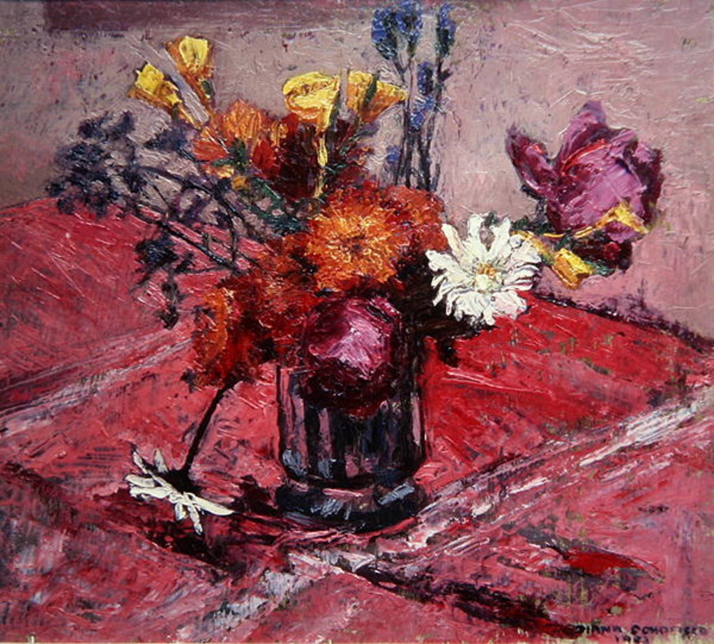 Detail of Still Life with Vase of Flowers, 1983 by Diana Schofield