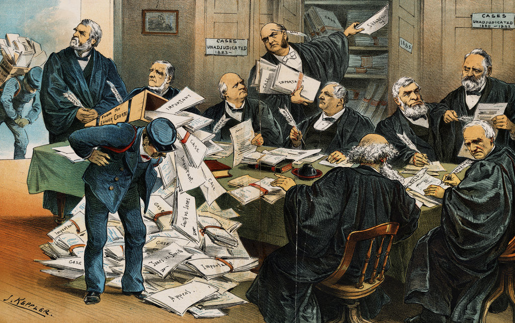 Detail of Political Cartoon Addressing Supreme Court by Corbis