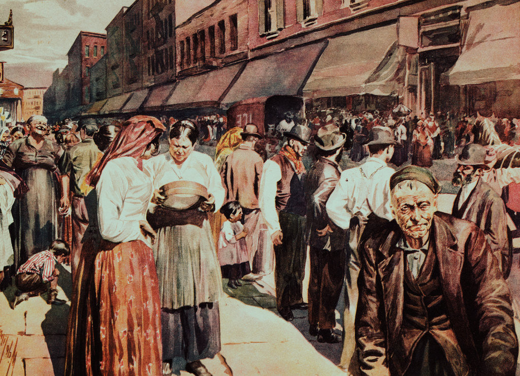 Detail of Crowded Street in Market Place by Corbis