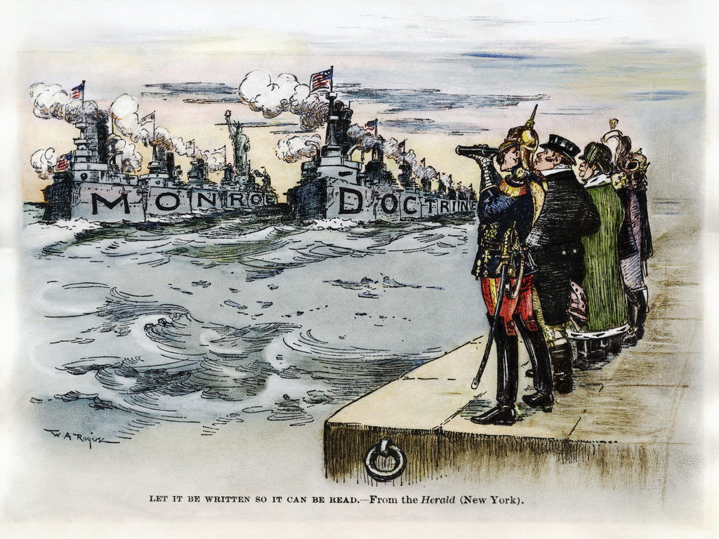 Detail of Political Cartoon About Monroe Doctrine by W.A. Rogers