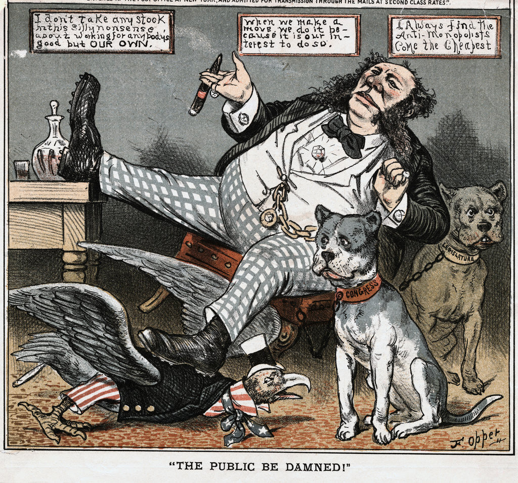 Detail of Political Cartoon Targeting Vanderbilt by Corbis