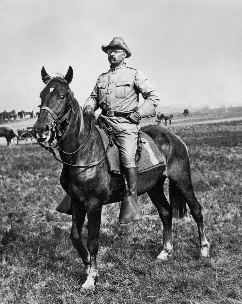 Detail of Theodore Roosevelt Riding Horse by Corbis