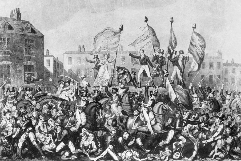 Detail of Engraving Depicting the Peterloo Massacre by Corbis