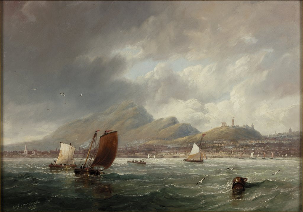 Detail of Leith and Edinburgh from the Firth of Forth by John Wilson Carmichael