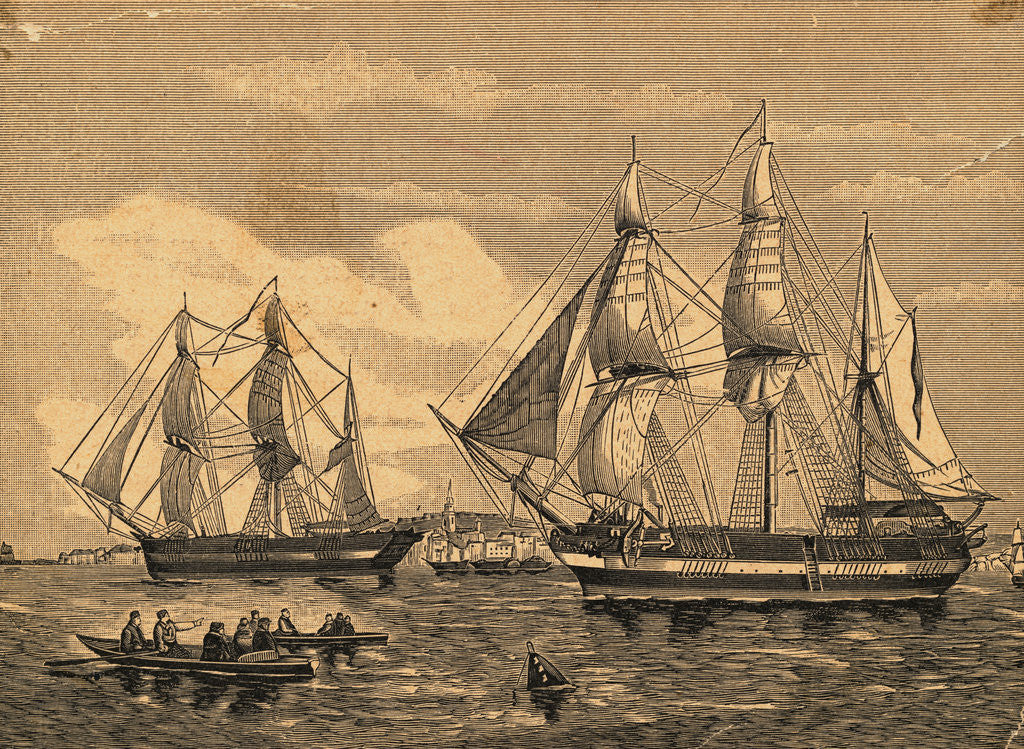 Detail of Engraving of HMS Erebus and HMS Terror by Corbis