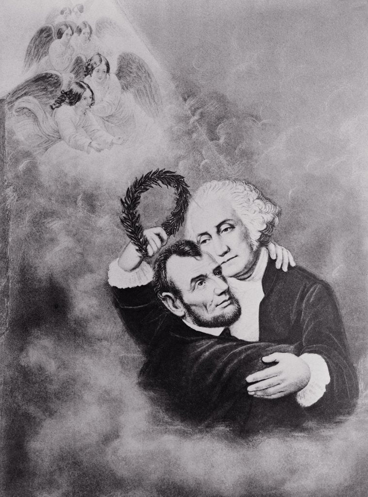 Detail of Lincoln and Washington in Heaven by Corbis