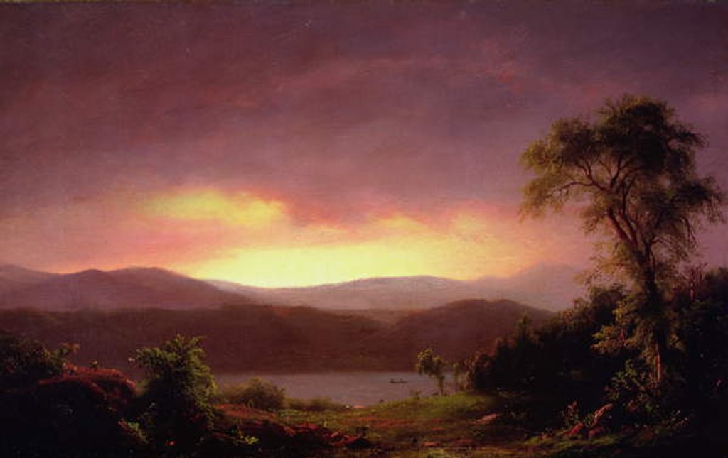 Detail of A Catskill Landscape, c.1858-60 by Frederic Edwin Church