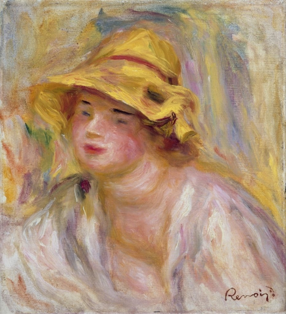 Detail of Study of a Girl, c.1918-19 by Pierre Auguste Renoir