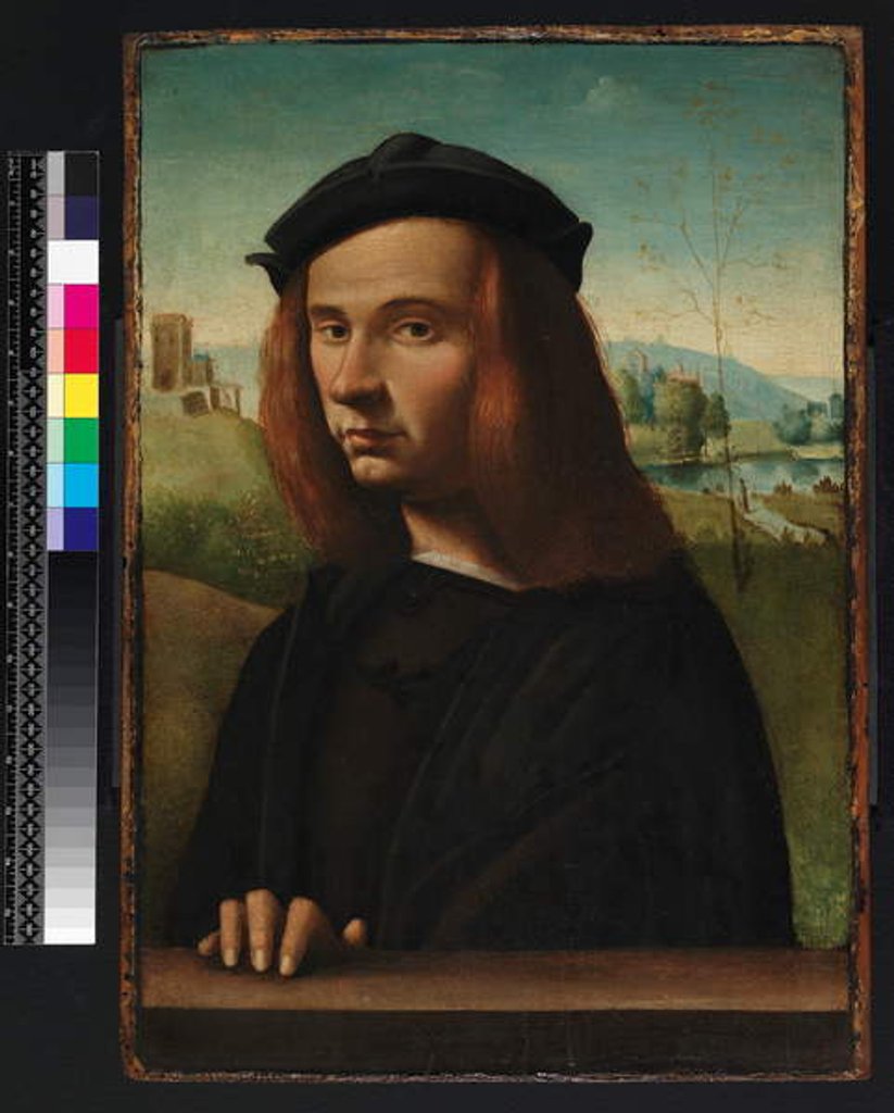 Detail of Portrait of a young man, 1500 by Ridolfo Il Ghirlandaio