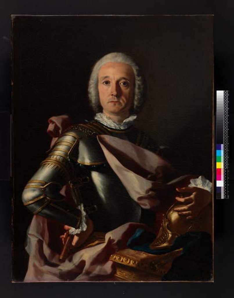 Detail of Portrait of Count James Joseph O'Mahoney, Lieutenant-General in the Neapolitan Service, Knight of St Januarius, 1748 by Francesco de Mura