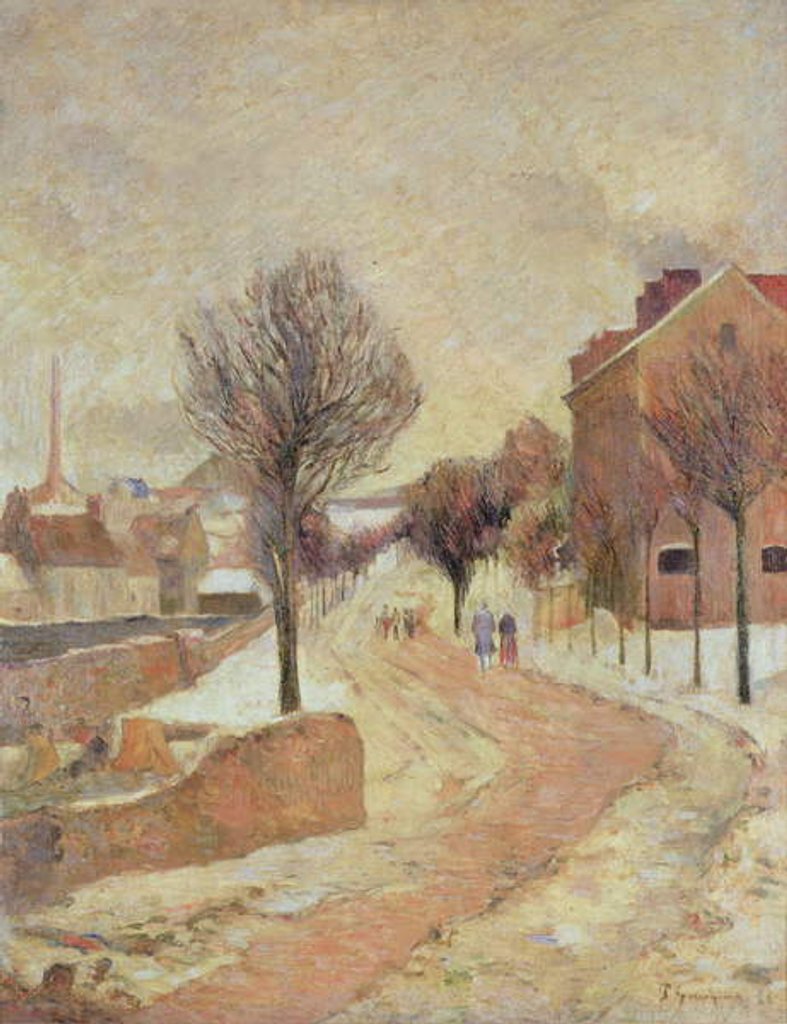 Detail of Suburb under Snow, 1886 by Paul Gauguin