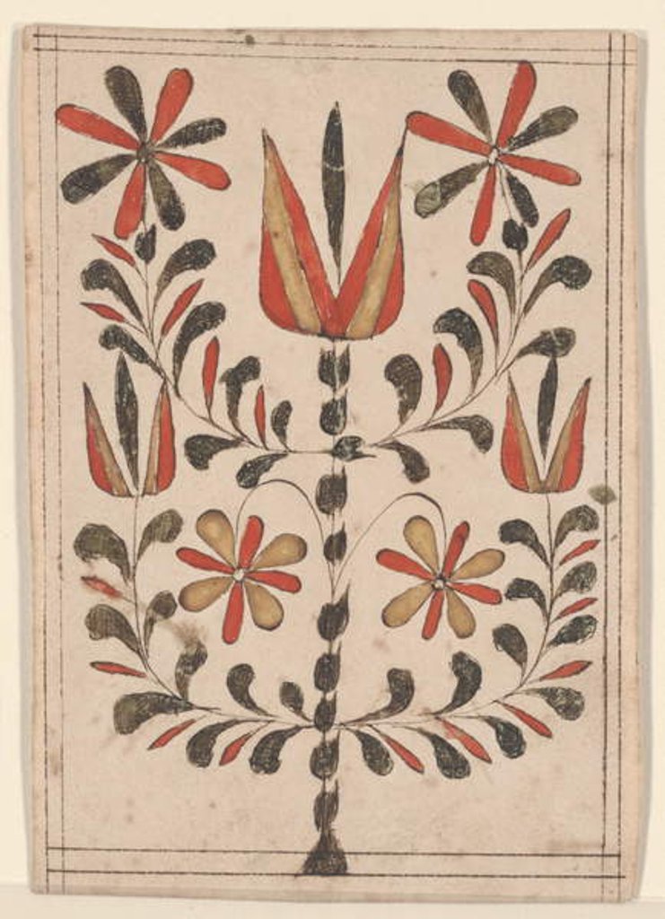 Detail of Reward of Merit, Fraktur Painting by American School