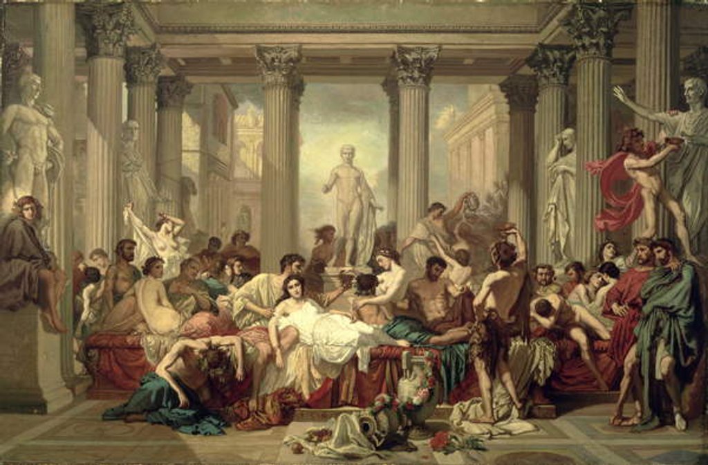 Detail of The Romans of the Decadence, 1847 by Thomas Couture