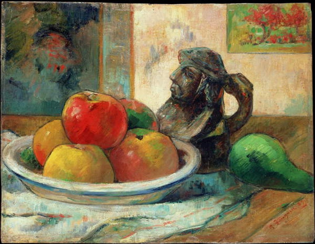 Detail of Still Life with Apples, a Pear and a Ceramic Portrait Jug, 1889 by Paul Gauguin