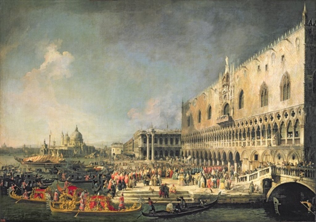 Detail of The Reception of the French Ambassador in Venice, c.1740's by Canaletto