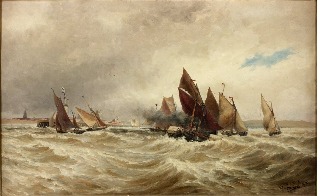 Detail of Towing Boats out of Calais by Thomas Bush Hardy