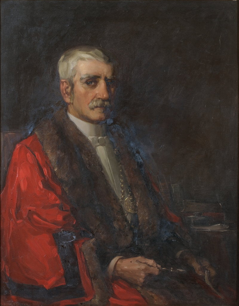 Detail of Portrait of Alderman George Harkus J.P. by John Edgar Mitchell