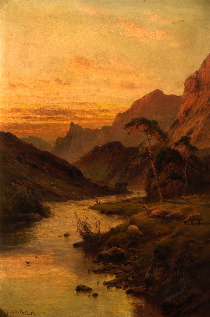 Detail of River Foyers at Abertarff by Alfred de Bréanski