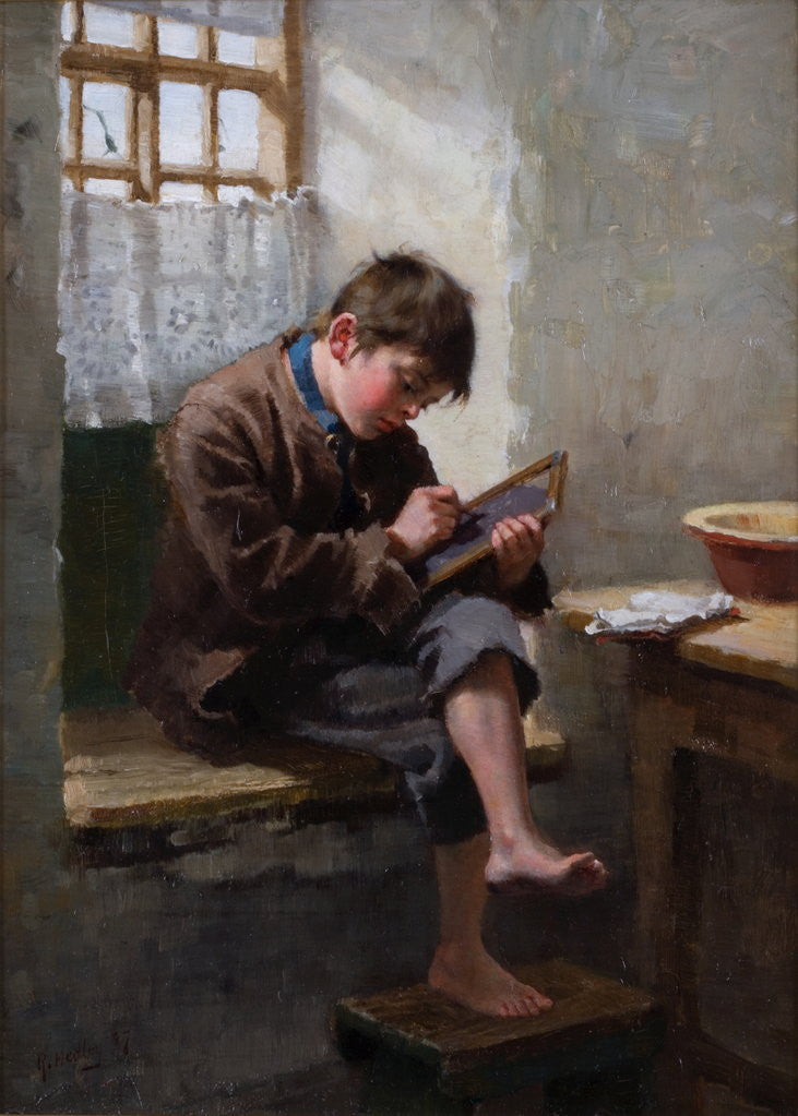 Detail of Home Lessons by Ralph Hedley