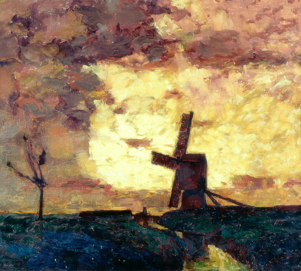 Detail of Windmill and Dyke by William Kiddier