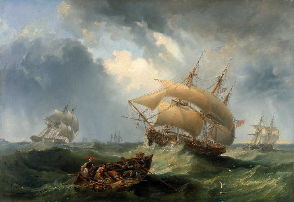 Detail of Shipping in the Open Sea by John Wilson Carmichael