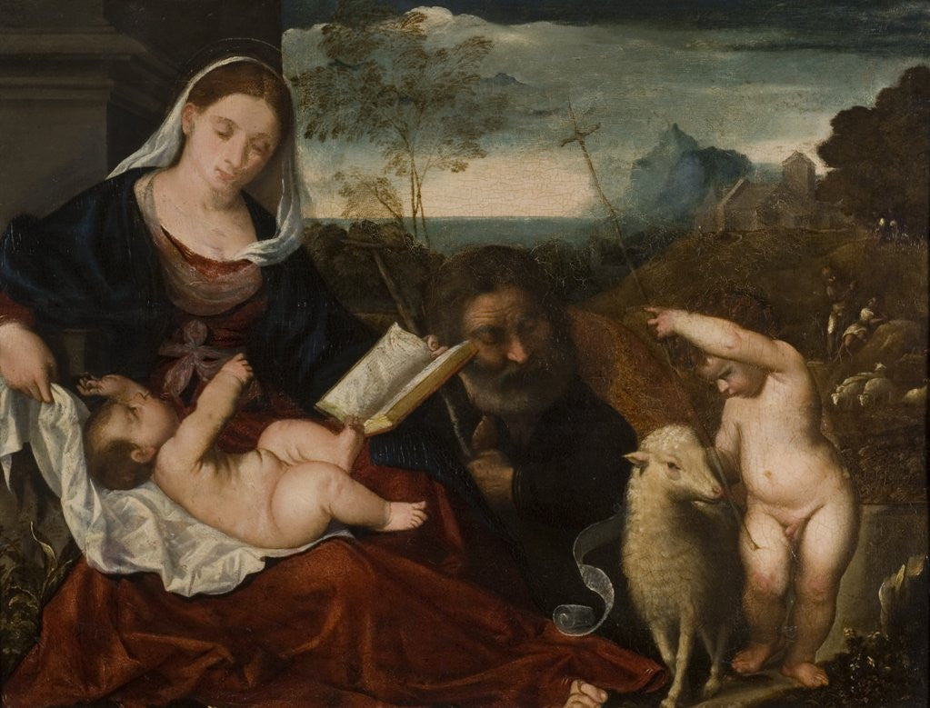 Detail of The Holy Family with Saint John by Titian