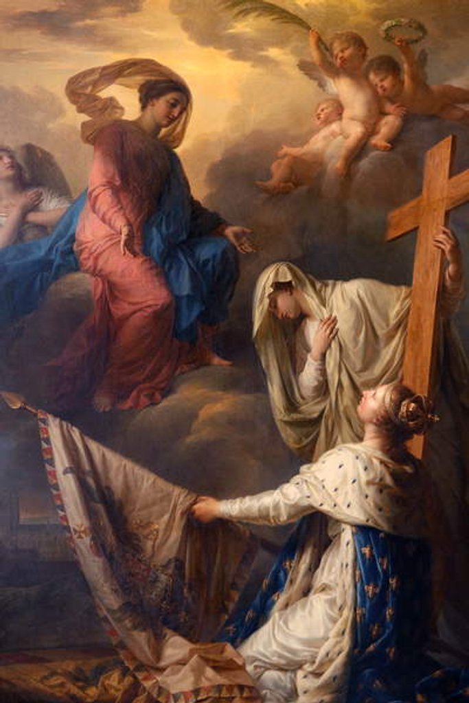 Detail of La France appuye sur la Religion consacre  Notre-Dame-des-Gloires des drapeaux pris  l'ennemi, 1806 by Jean Charles Nicaise Perrin