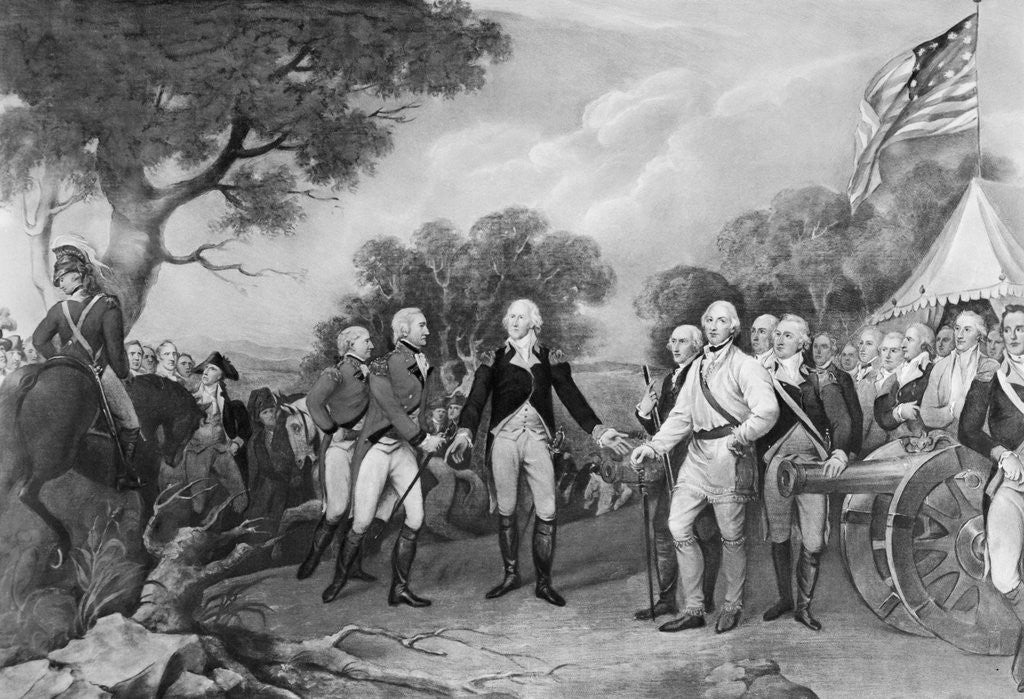 Detail of Lithograph of The Surrender of General Burgoyne by Corbis