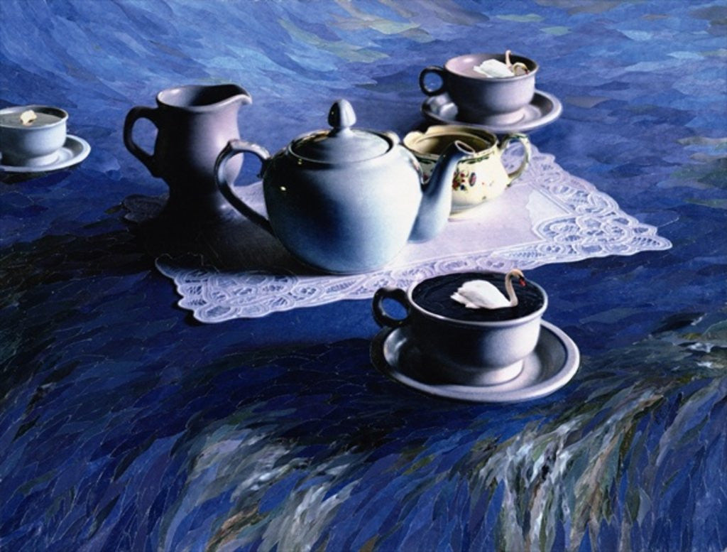 Detail of Tea Time with Gordy by Ellen Golla