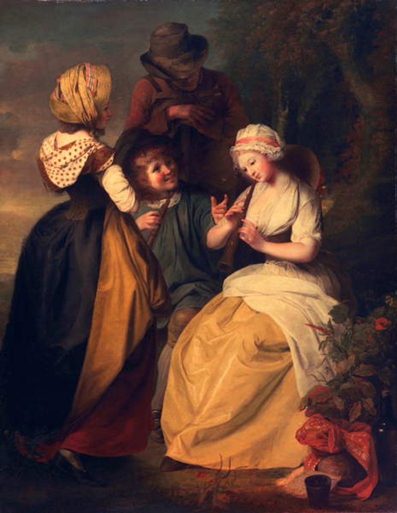 Detail of Flageolet players, c.1780s by Rev. Matthew William Peters