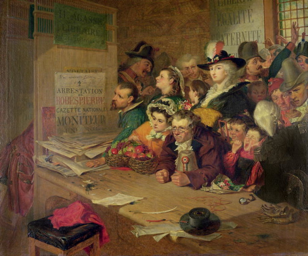 Detail of Awaiting News of the Arrest of Robespierre in 1794, 1866 by William Henry Fisk