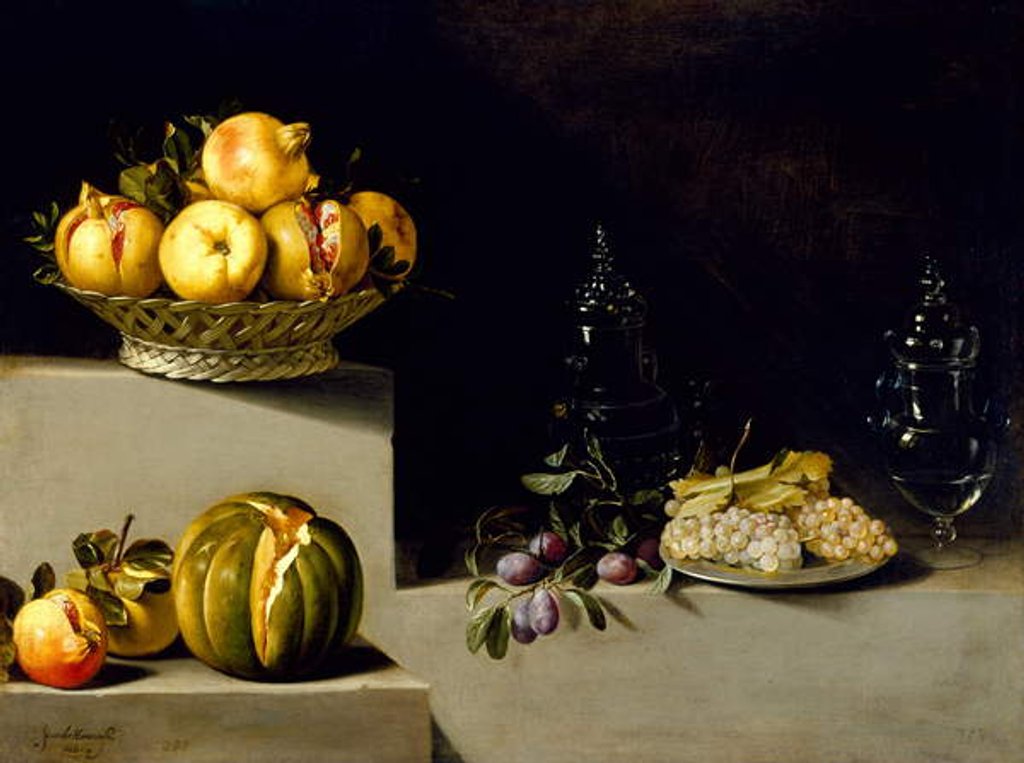 Detail of Still Life with Fruit and Glassware, 1626 by Juan van der Hamen y Leon