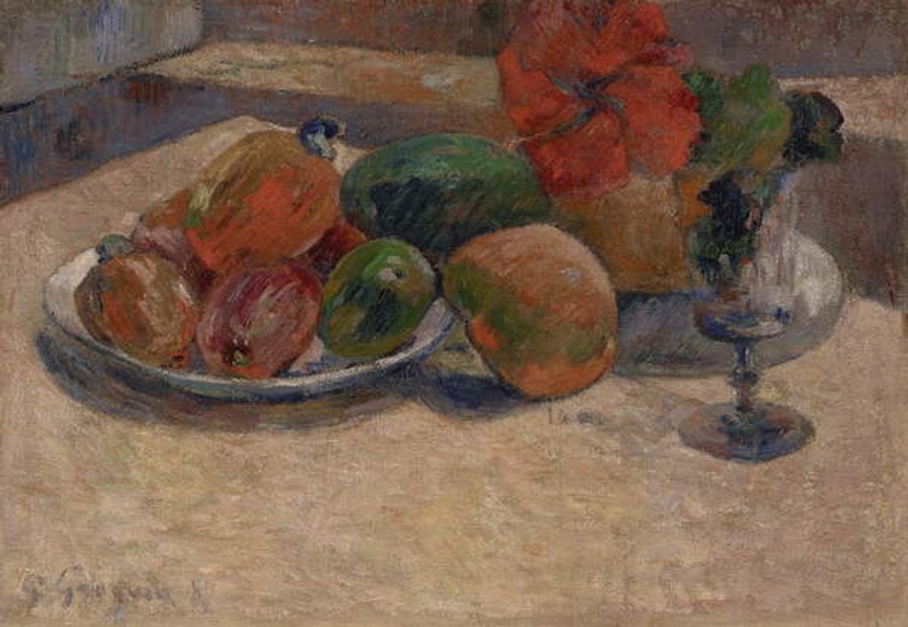 Detail of Still Life with Mangoes and a Hibiscus Flower, 1887 by Paul Gauguin