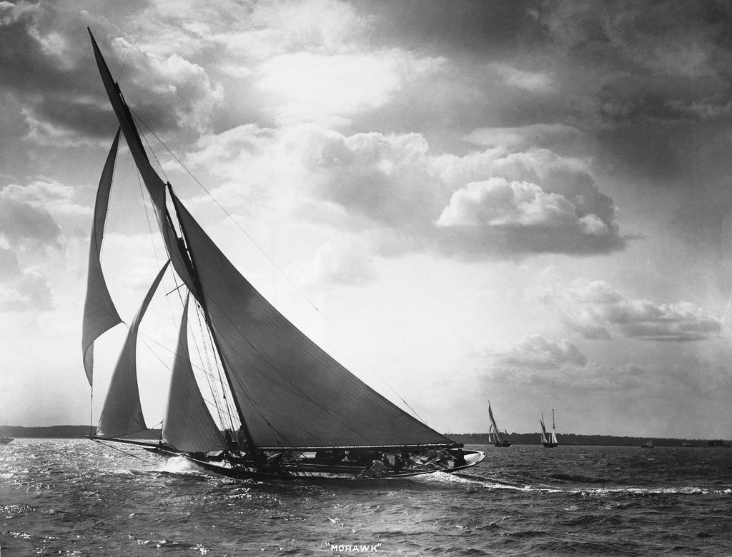 Detail of Sailing Yacht Mohawk at Sea by Corbis