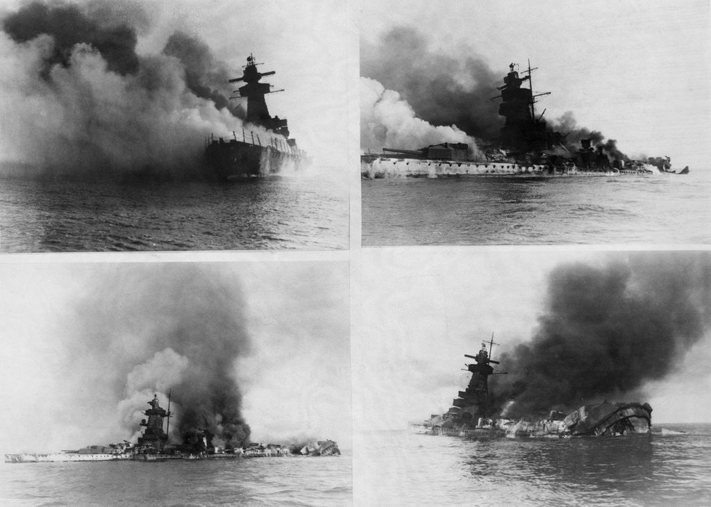 Detail of Sinking of Admiral Graf Spee, 1939 by Corbis