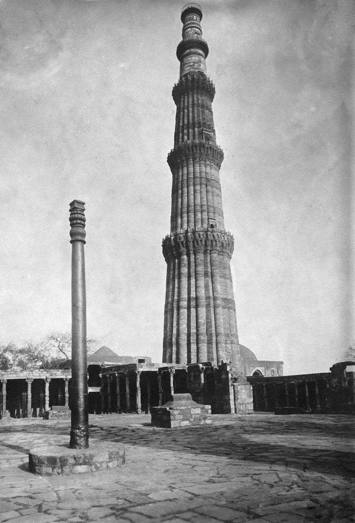 Detail of Iron Pillar in Qutab Minar Complex by Corbis