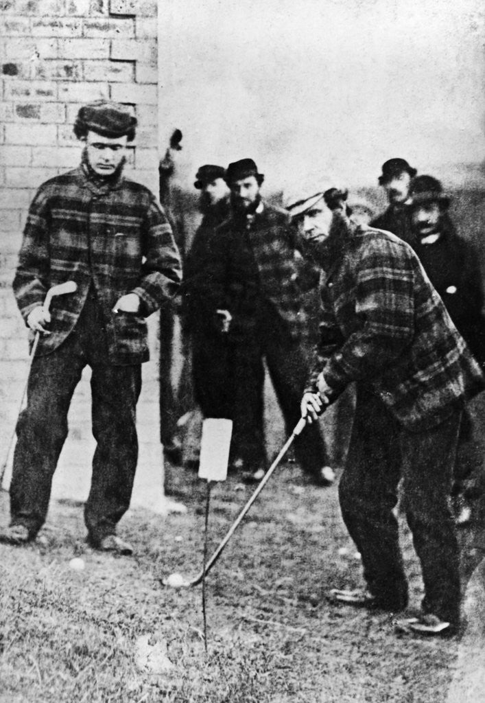 Detail of Tom Morris Preparing to Swing His Golf Club by Corbis