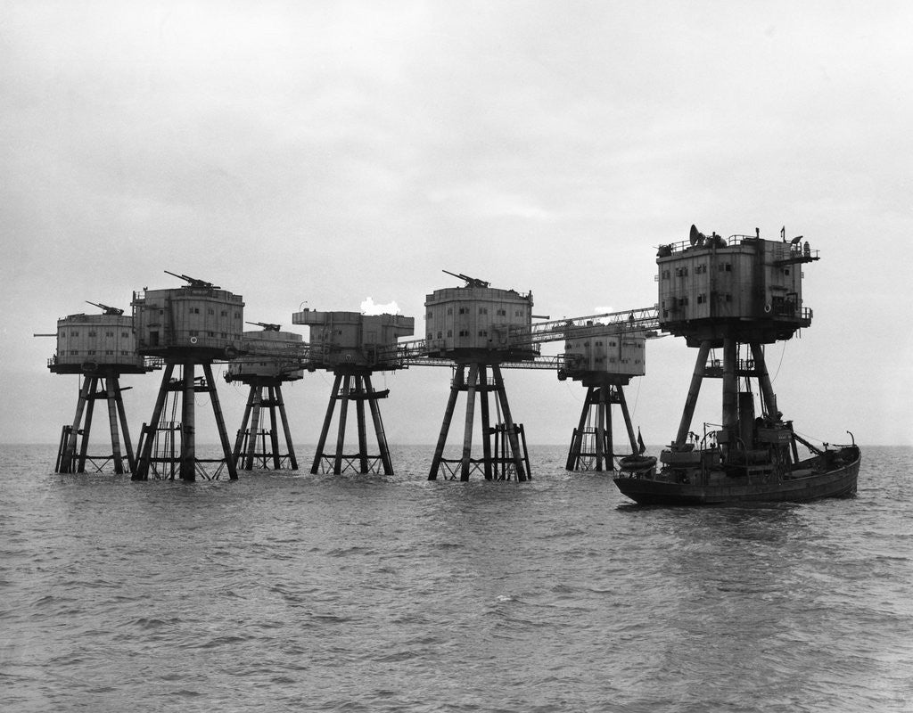 Detail of Artillery Towers in the Thames Estuary by Corbis