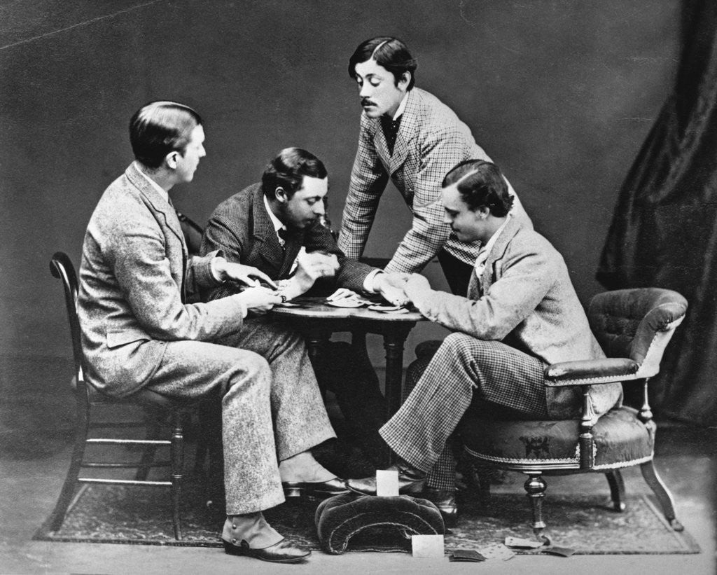 Detail of Men Playing Cards with Prince Leopold by Corbis