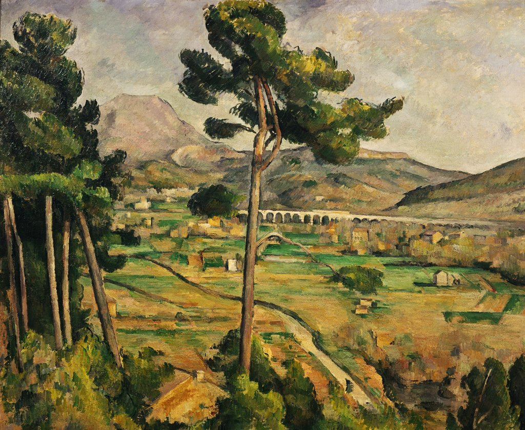 Detail of Mont Sainte-Victoire and the Viaduct of the Arc River Valley by Paul Cezanne