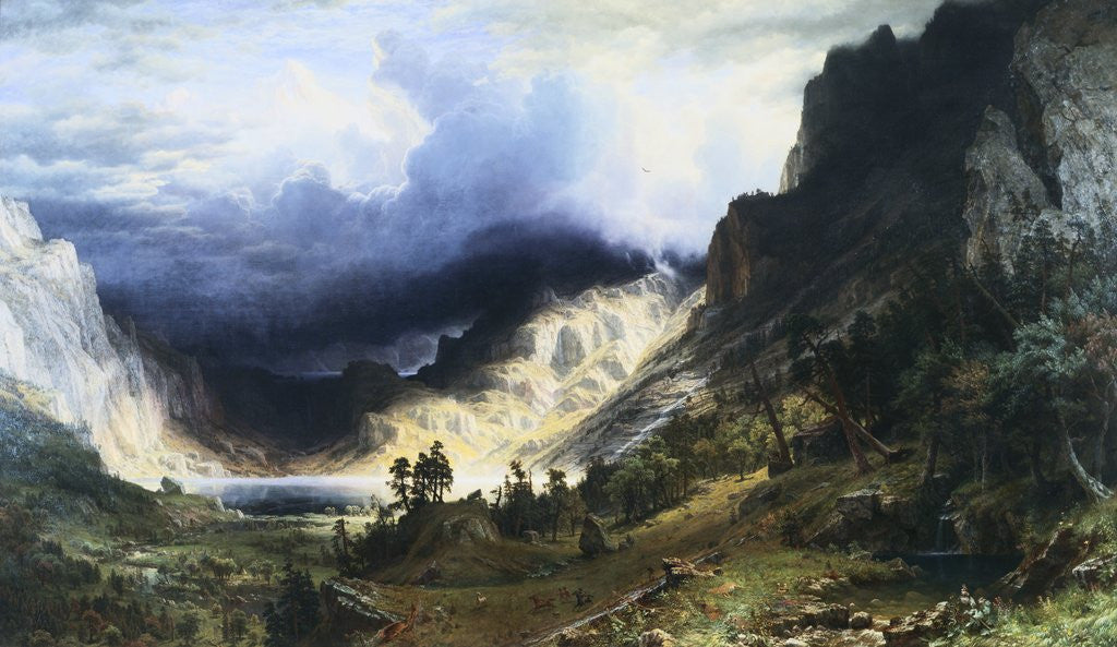 Detail of A Storm in the Rocky Mountains - Mt. Rosalie by Albert Bierstadt