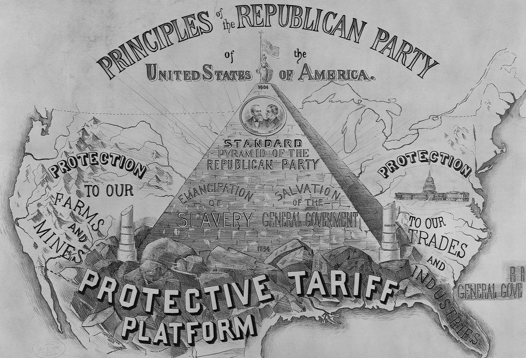 Detail of Poster Depicting Republican Party Principles by Corbis