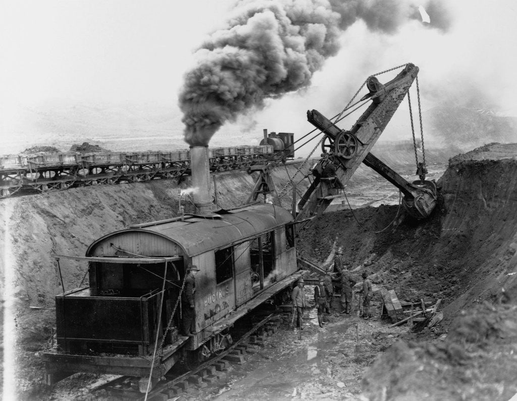 Detail of Steam Shovel Digging Ditch for Western Pacific Railroad by Corbis