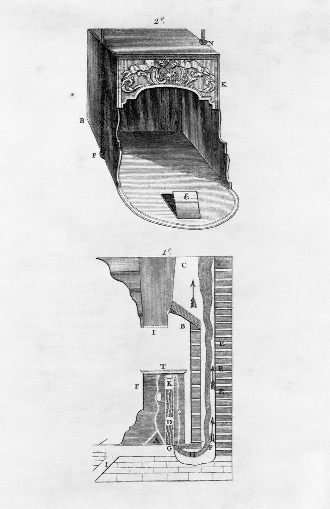 Detail of Franklin Stove Diagram by Martinet