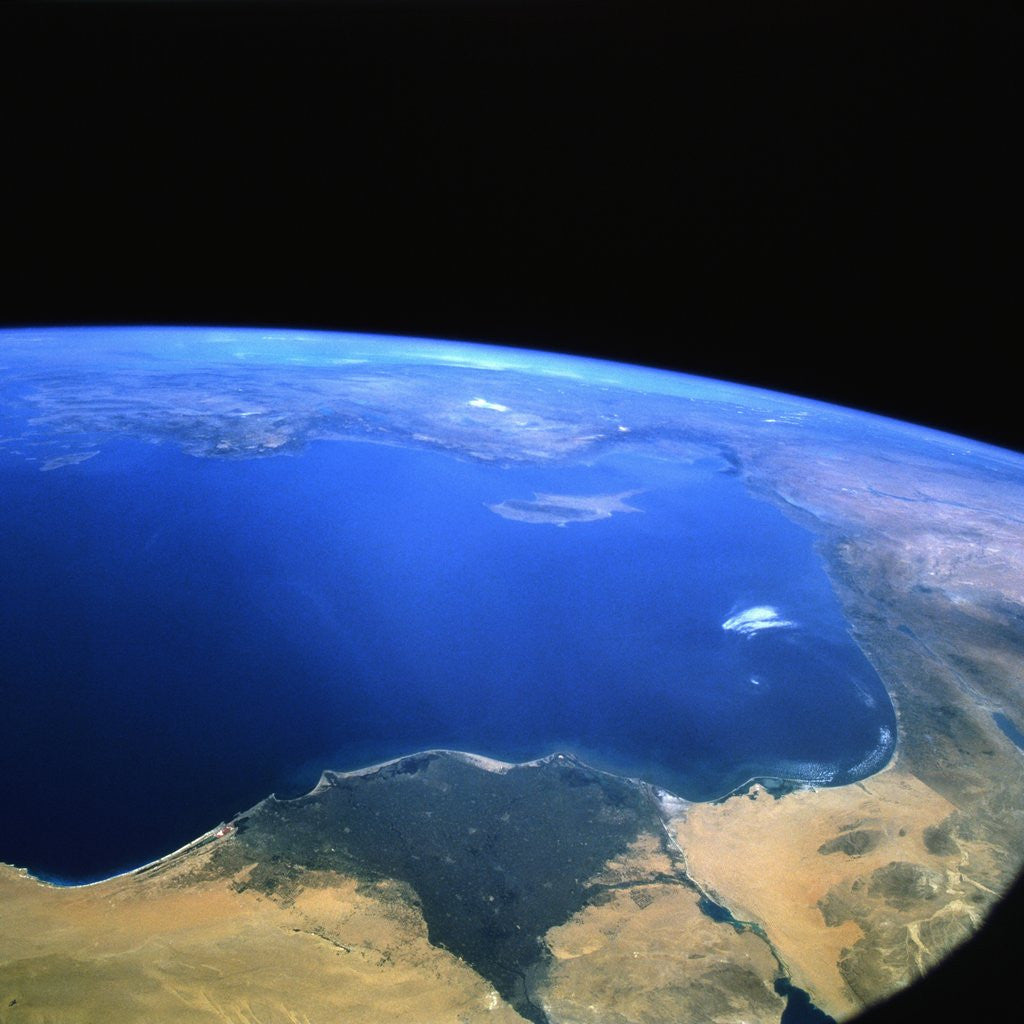 Detail of Eastern Mediterranean Sea from Space by Corbis