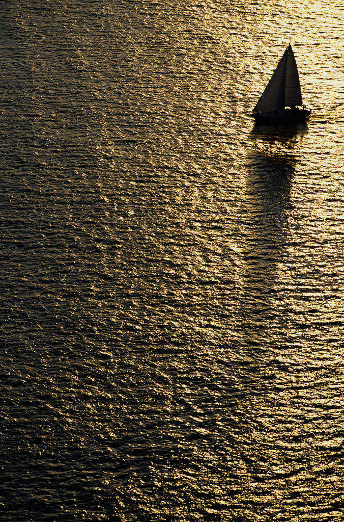 Detail of Sailboat on Elliot Bay by Corbis